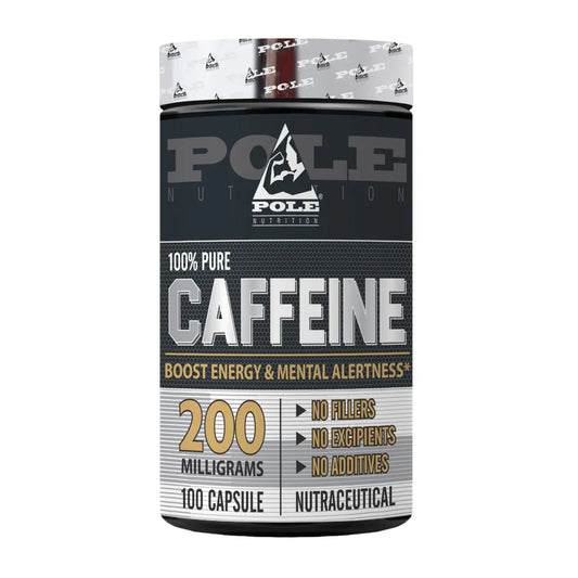 Pole Nutrition Caffeine Tablets | 200mg High-Potency Energy Boost | 100 Tablets, front view