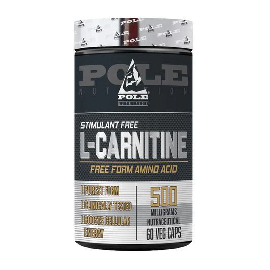 Pole Nutrition L-Carnitine 500mg - 60 Veg Capsules | Energy Production and Fat Metabolism Support - Veg Formula