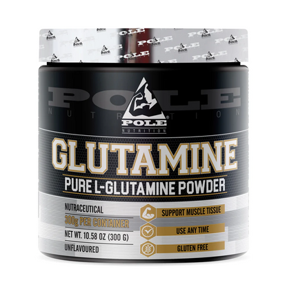 Pole Nutrition Pure L-Glutamine Powder - 300g Unflavored | Gluten-Free | Essential Amino Acid for Recovery