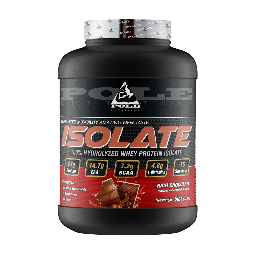 Pole Nutrition Isolate 100% Hydrolyzed Whey Protein Isolate 5lbs- 76 Servings-Premium Isolate for gains