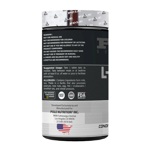 Pole Nutrition L-Arginine 1000mg - 120 Tablet Amino Acid Supplement for Circulation & Performance