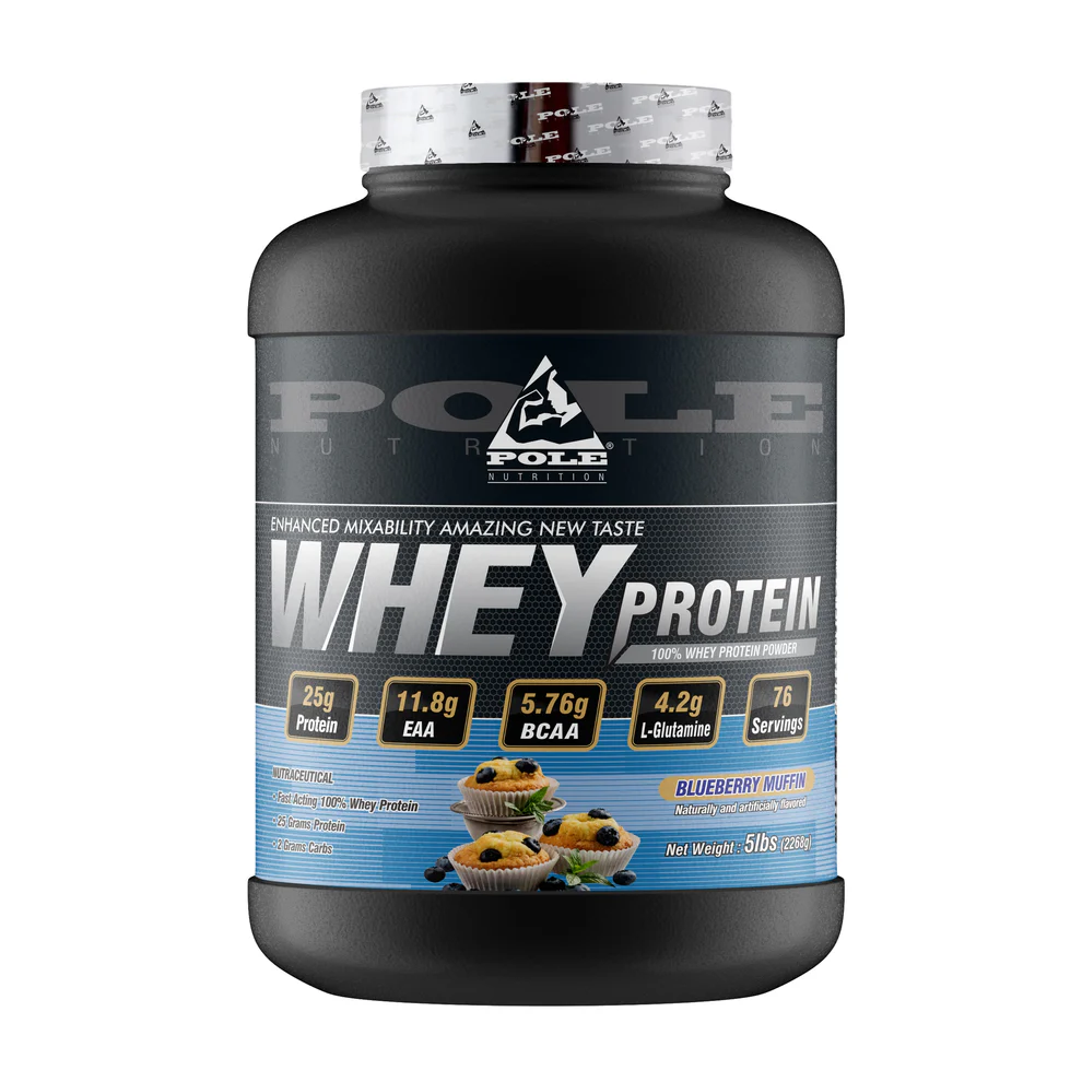 Blueberry Muffin Flavored Whey Protein - Pole Nutrition's 25g Per Serving Muscle Recovery Shake