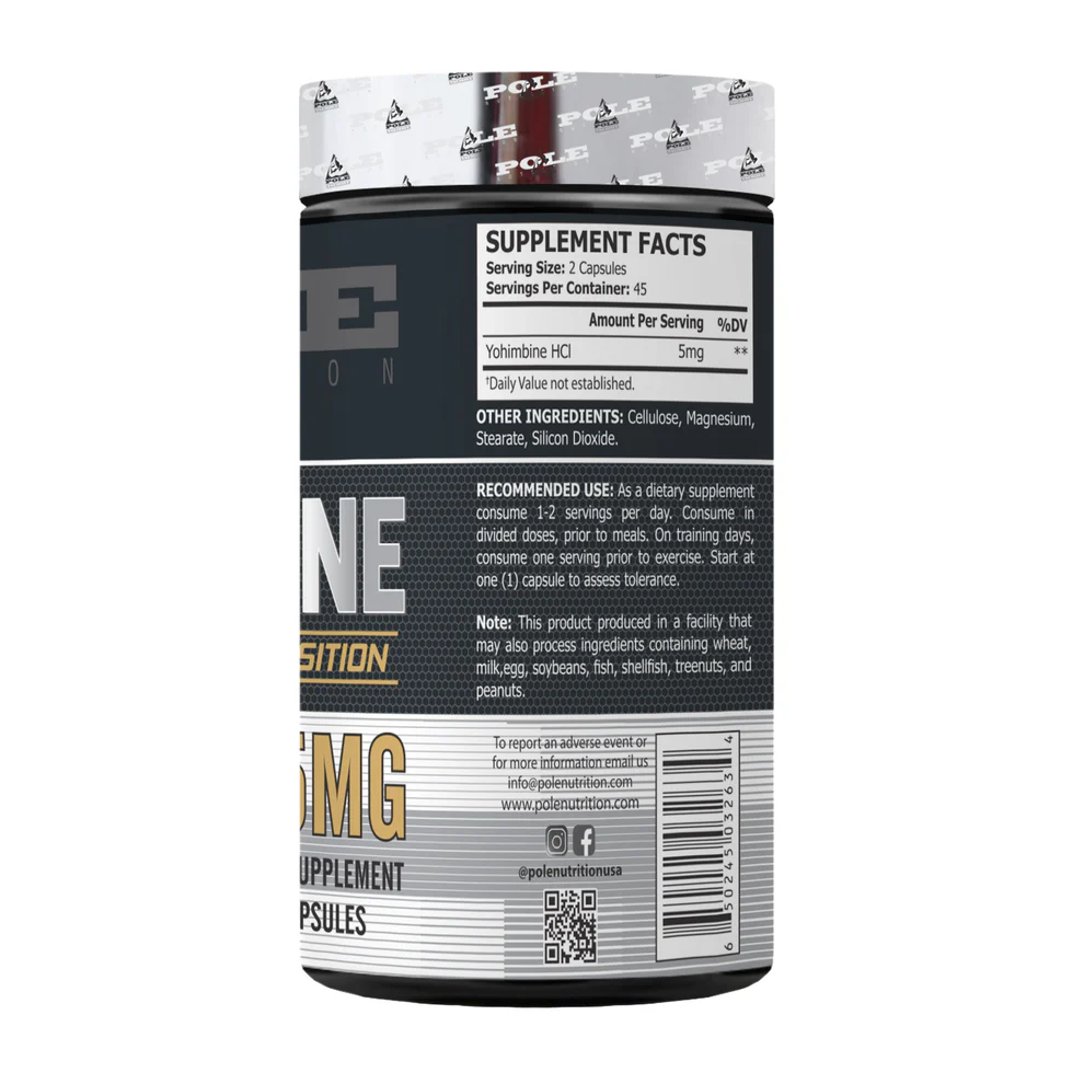 Pole Nutrition Yohimbine HCL 2.5 MG | 90 Capsules-Fat loss Support & Wellness