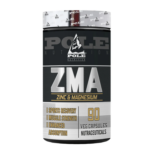 Pole Nutrition ZMA - Zinc & Magnesium Supplement- Enhanced Muscle Strength & Recovery - 90 Veg Capsules