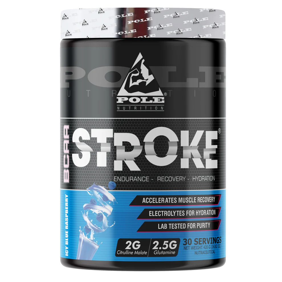Pole Stroke Blue Raspberry Recovery - 30 Servings with 3500mg Leucine & Electrolytes for Endurance & Hydration