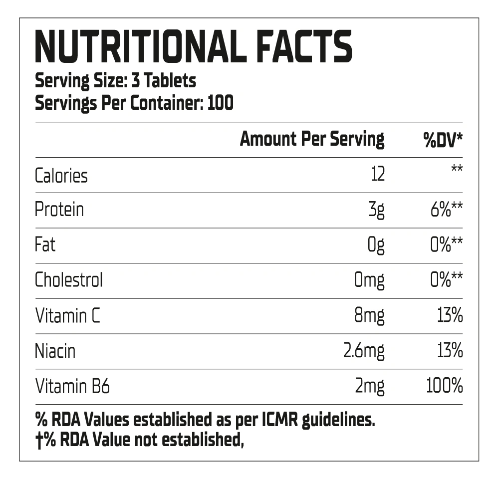 Nutritional facts label for warzone beef amino serving size, servings per container, and nutritional content details.