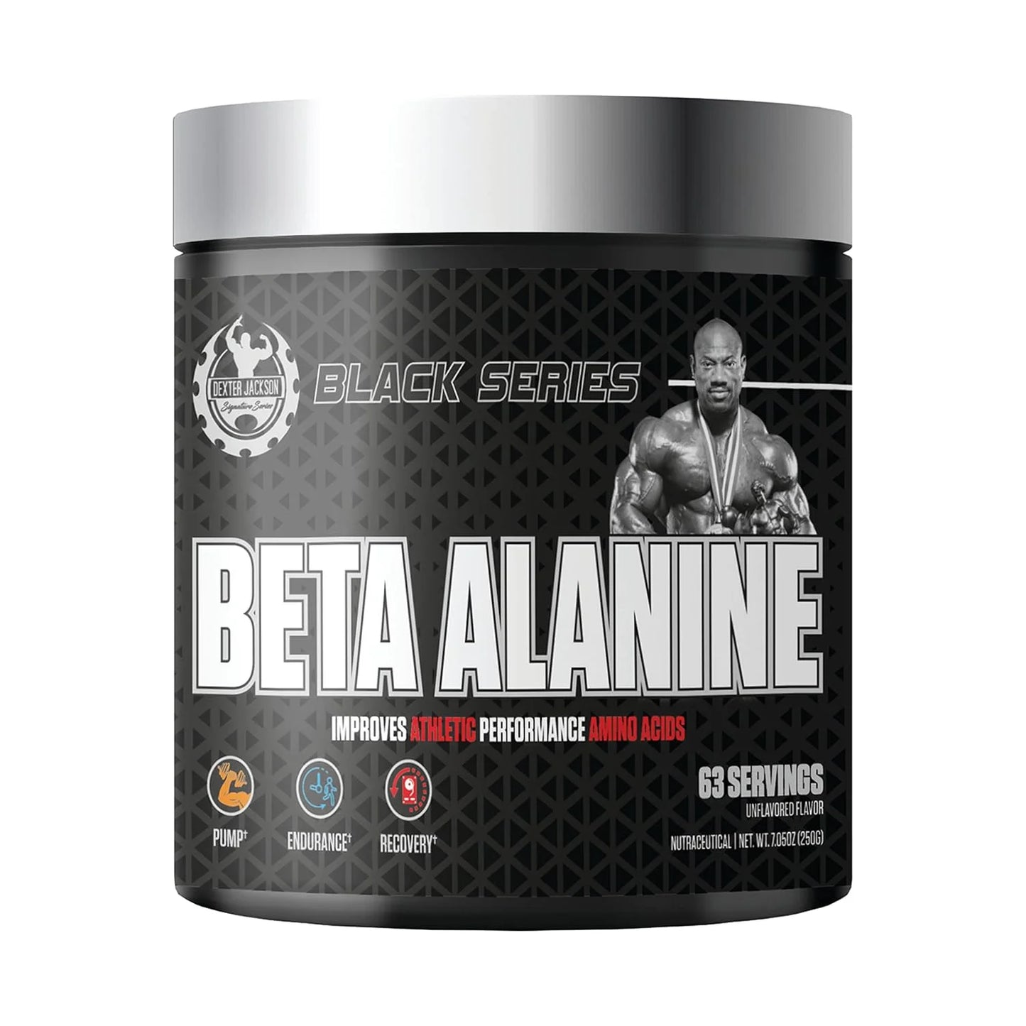 Dexter Jackson Black Series Beta-Alanine – 250g | 63 Servings | Advanced Muscle Endurance & Performance Booster, front view