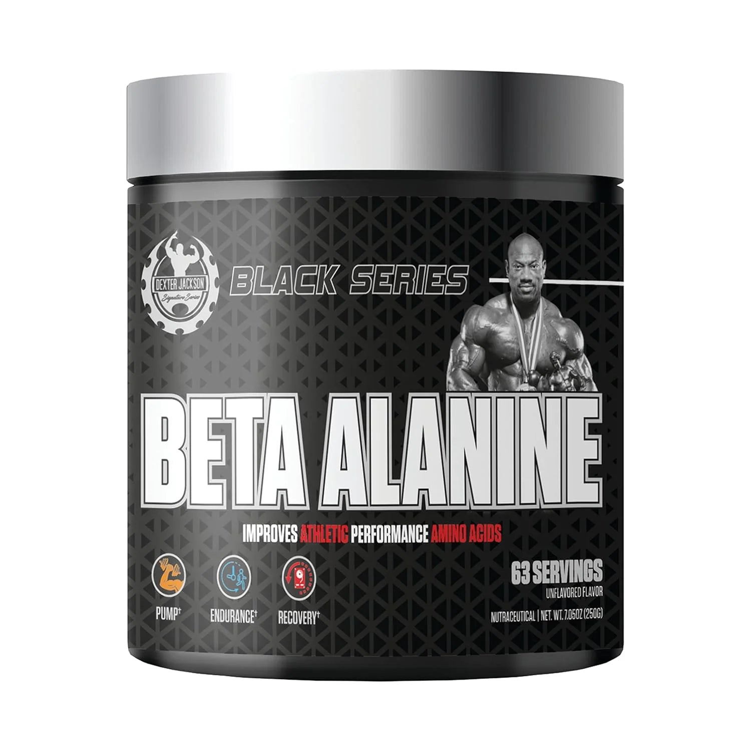 Dexter Jackson Black Series Beta-Alanine – 250g | 63 Servings | Advanced Muscle Endurance & Performance Booster, front view