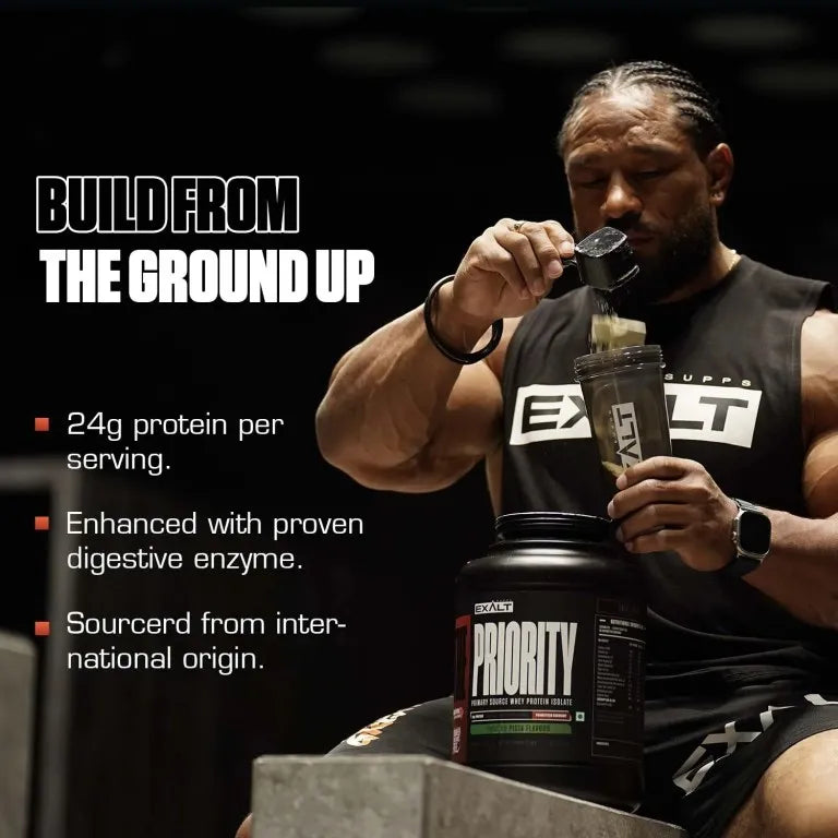 Protilty Protien Exalt The Priority Whey – 2.4kg (80 Servings), 24g Protein, Cafe Latte ...