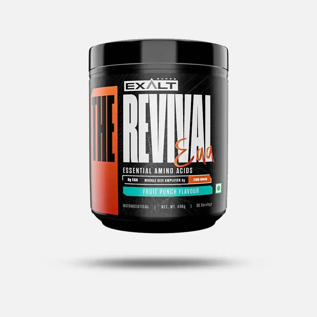 Exalt Revival Essential Amino Acids fruit punch container on a white background