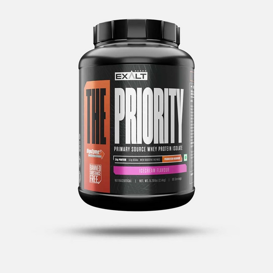 illiustration front of exalt the riority whey protein