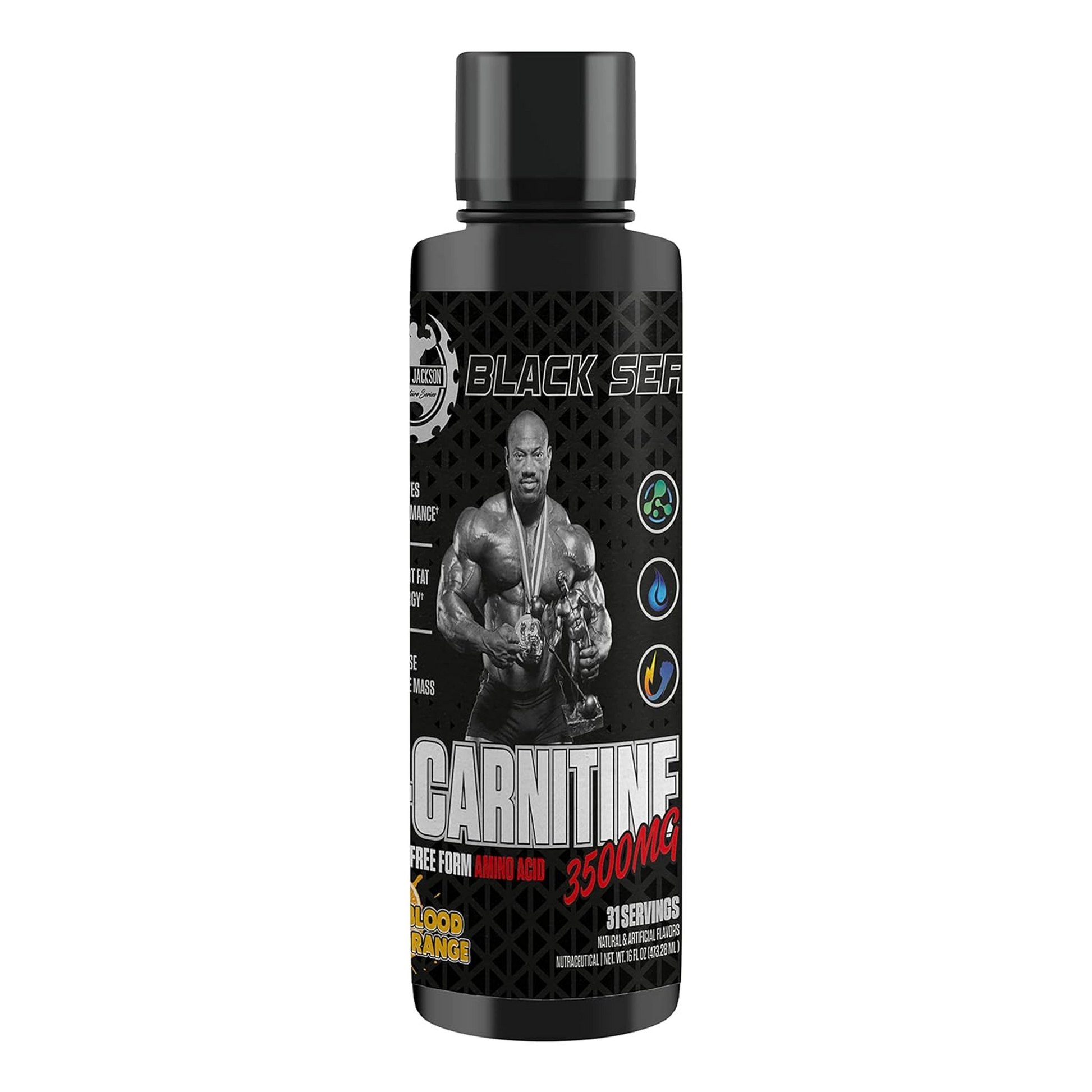 Purified Liquid Carnitine – Free from Artificial Dyes & Fillers. Sweetened with Sucralose Only. 31-Serving Black Series Bottle