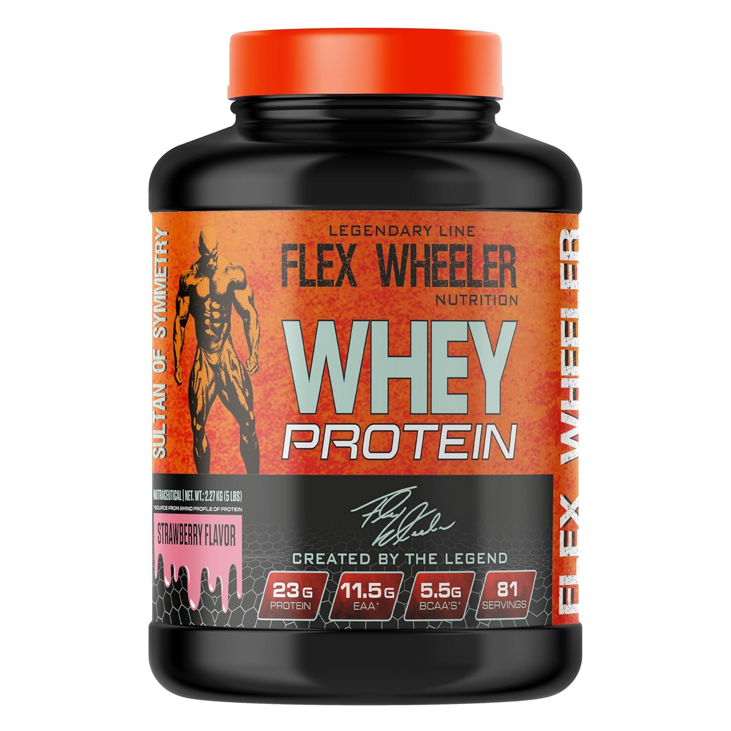 IFBB-Proven Whey Formula - 23g Protein + 5.5g BCAAs per Serving - Flex Wheeler , Strawberry Flavor