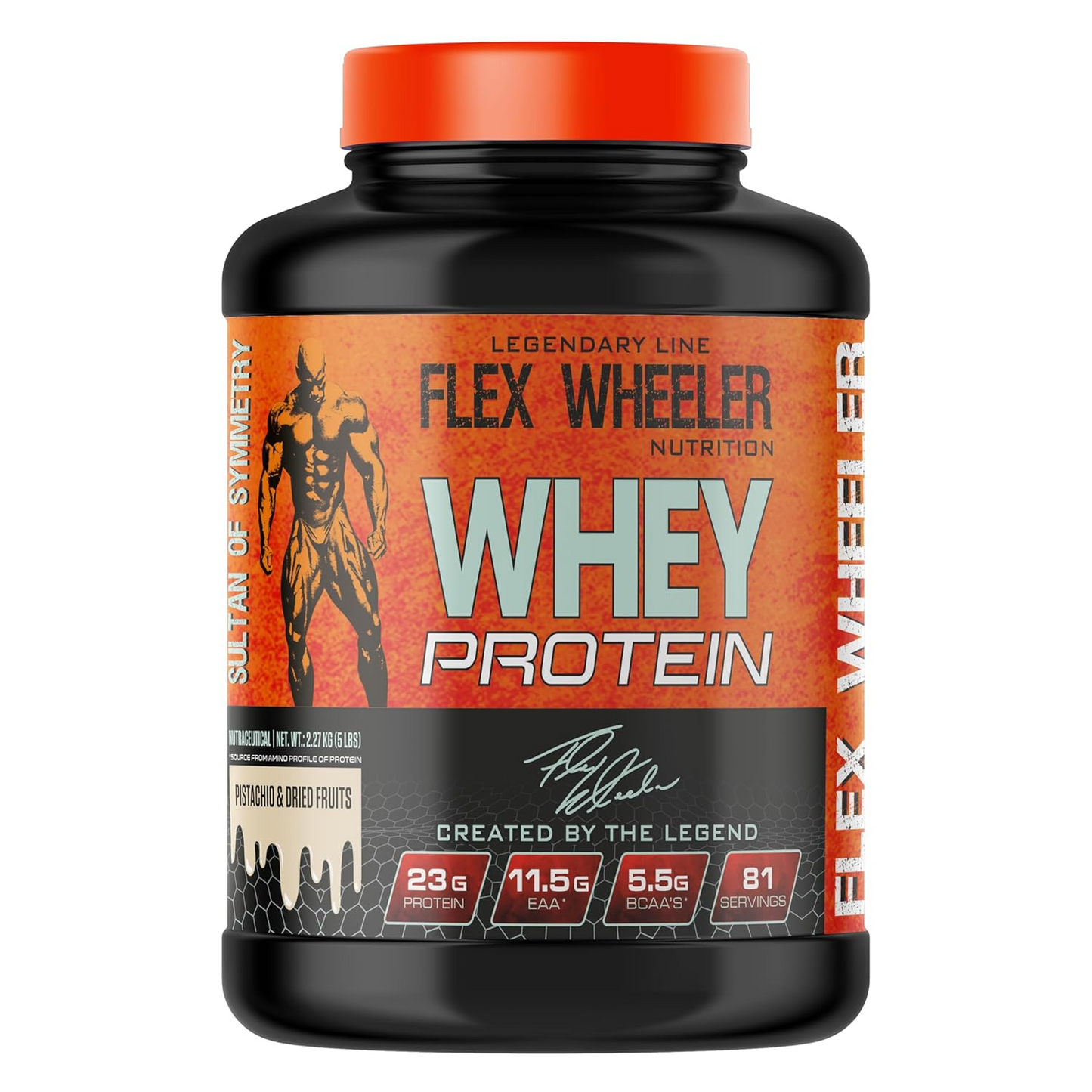 Bodybuilding Legend's Whey - Flex Wheeler's 23g Muscle Fuel with 11.5g Essential Amino Acids