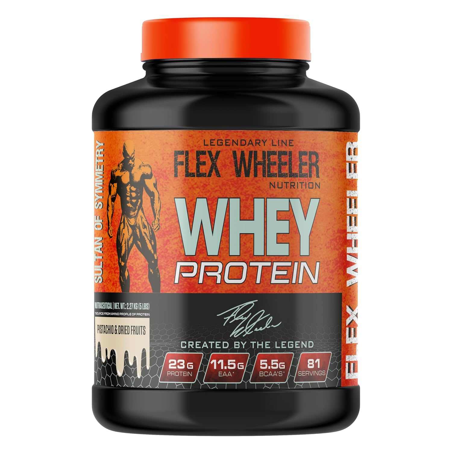 Bodybuilding Legend's Whey - Flex Wheeler's 23g Muscle Fuel with 11.5g Essential Amino Acids