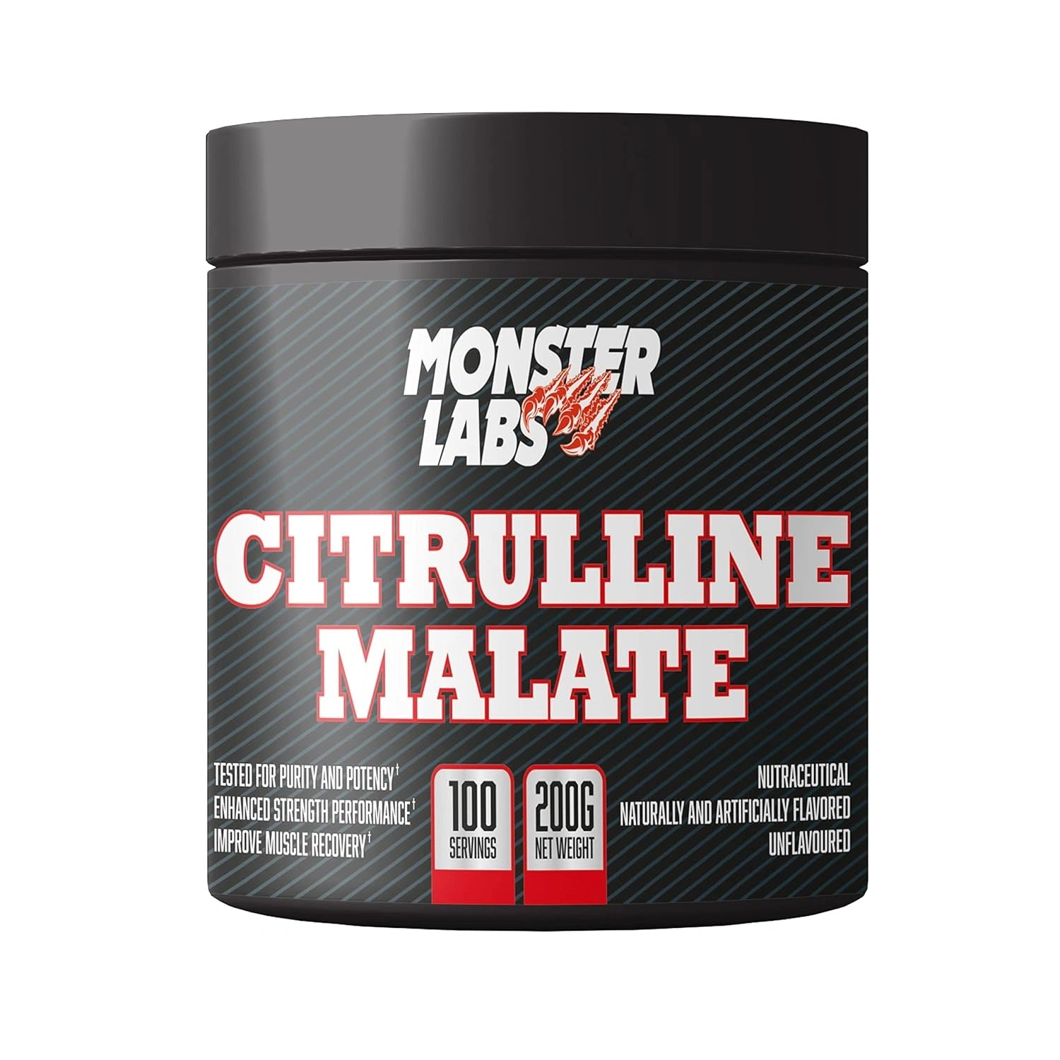 monsterlabs-citrullinemalate-200gram-enhanced-strength-frontview