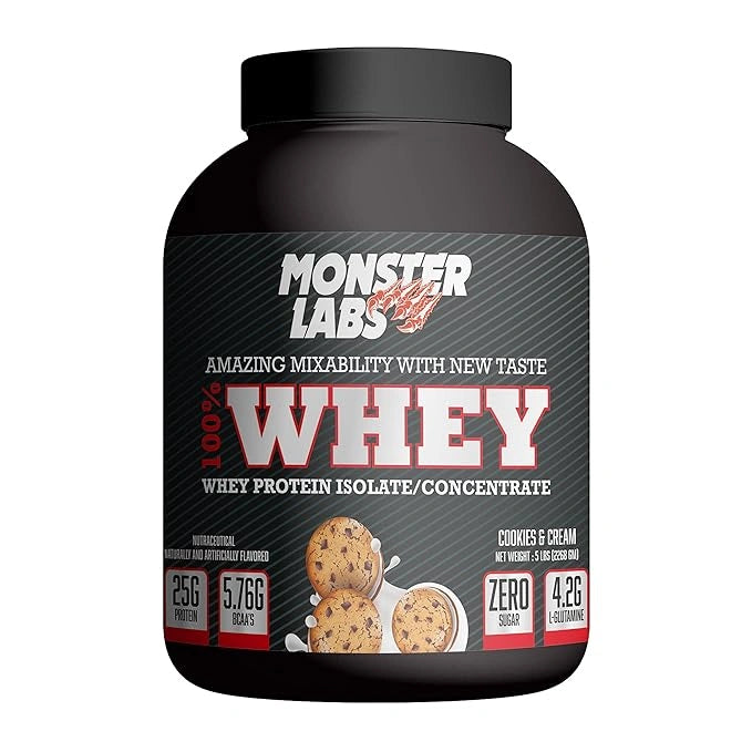 monsterlabs-100%whey-isolate-concentrate-zerosugar-directions-touse-fda-approved-nsf-approved-cookies-cream-flavour