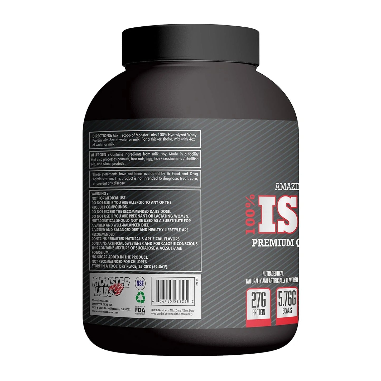 monsterlabs-wheyisolate-27gram-protein-sideview-triumphnutrition-fda-approved