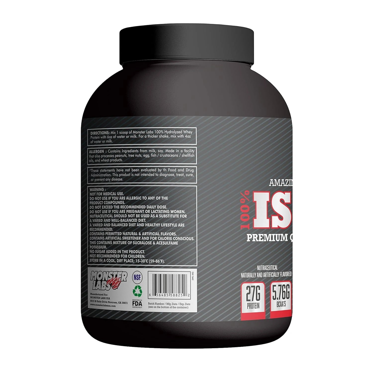 monsterlabs-wheyisolate-27gram-protein-sideview-triumphnutrition-fda-approved