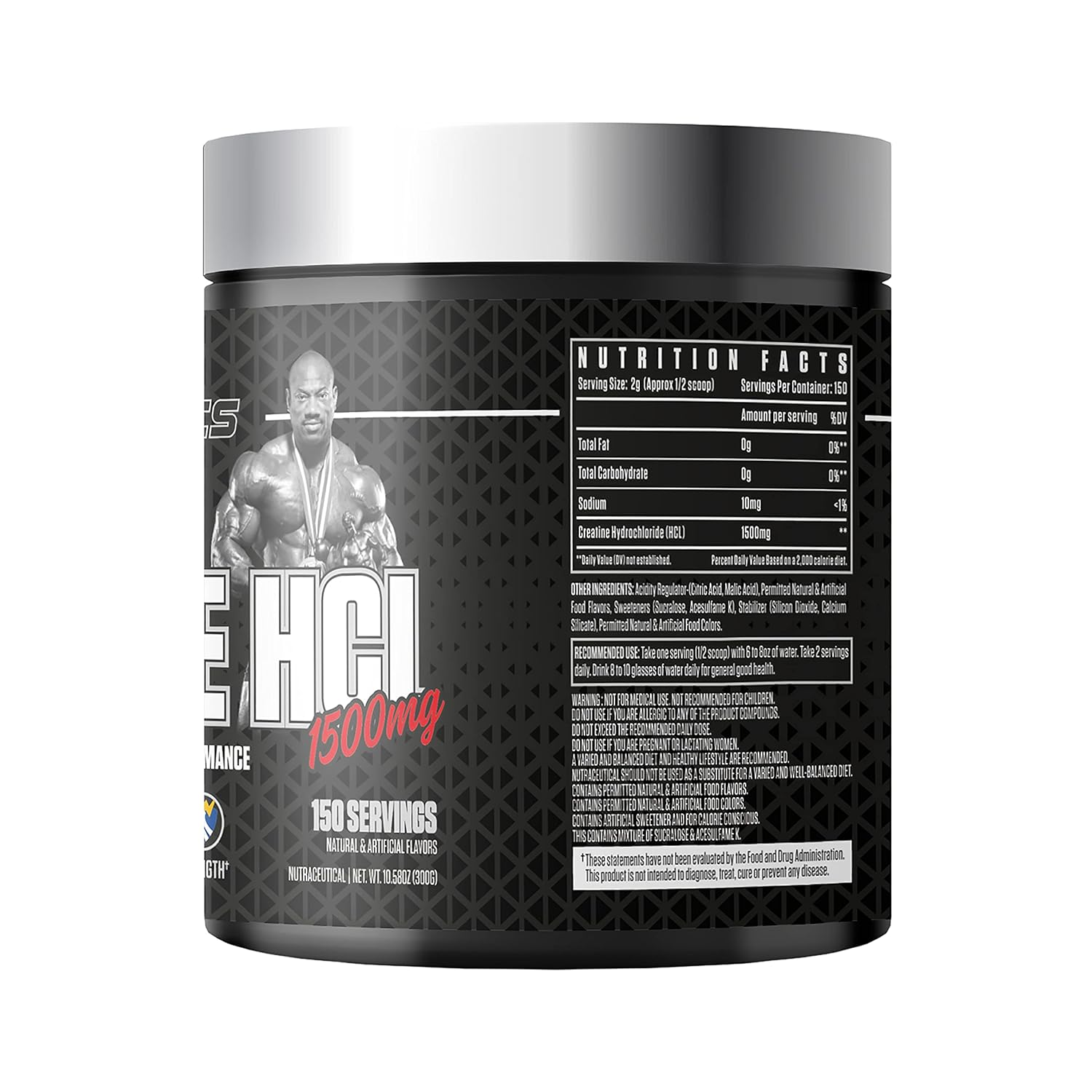 Dexter Jackson Black Series Premium Creatine HCL – 150 Servings | Orange Blast Flavour | Fast Absorption & Muscle Growth Support, sideview
