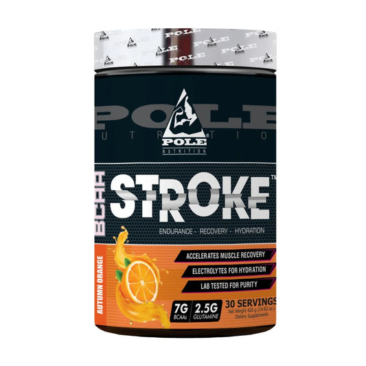 Pole Nutrition BCAA Stroke | Autumn Orange | 420g | 30 Servings | 2.5g Glutamine + 2g Citrulline Malate | Intra-Workout Recovery & Hydration
Advanced BCAA Hydration for Peak Performance