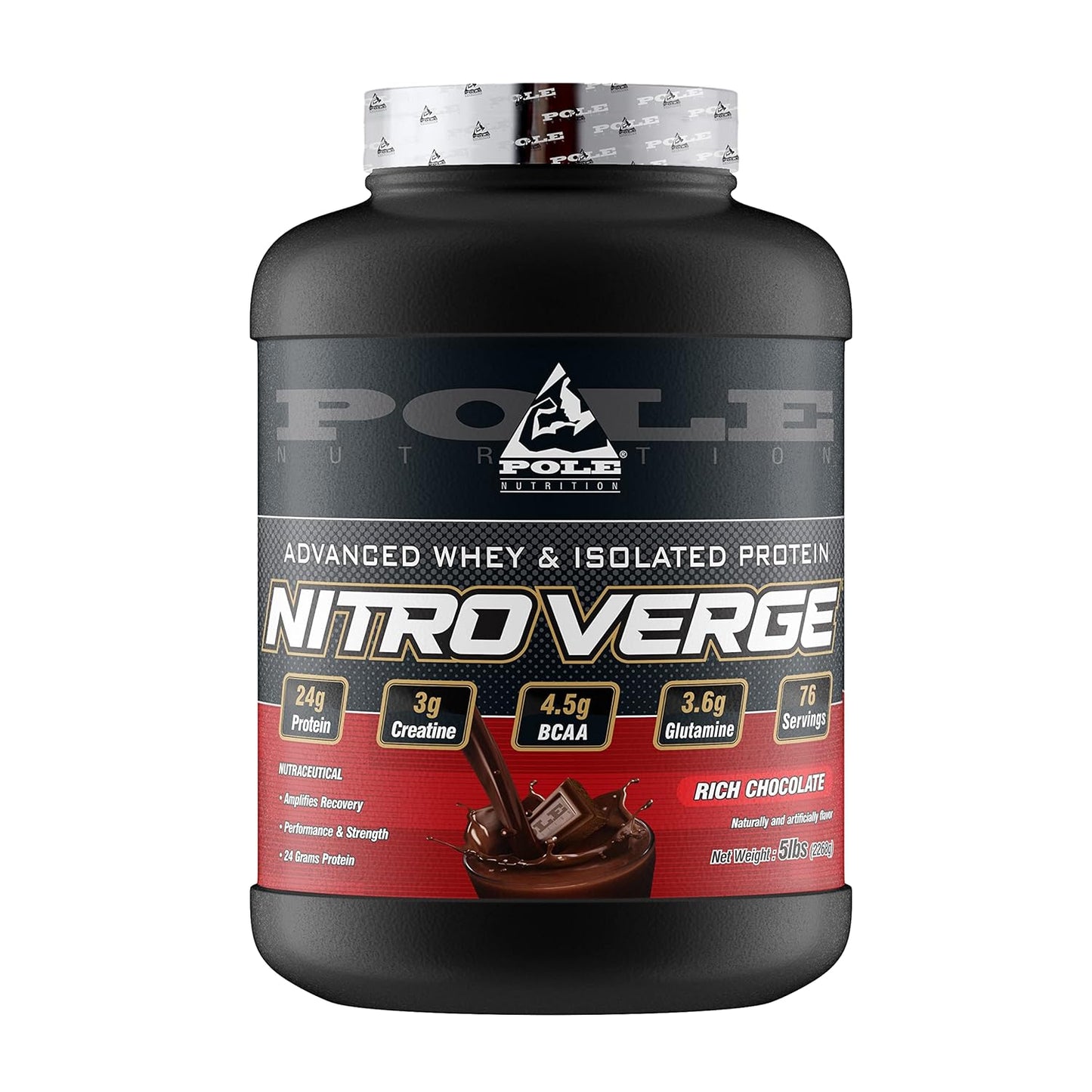 Pole Nutrition Nitro Verge Shred | 5 lbs | 76 Servings | Advanced Weight Loss & Metabolism Support | Rich Chocolate Flavor | Vegetarian