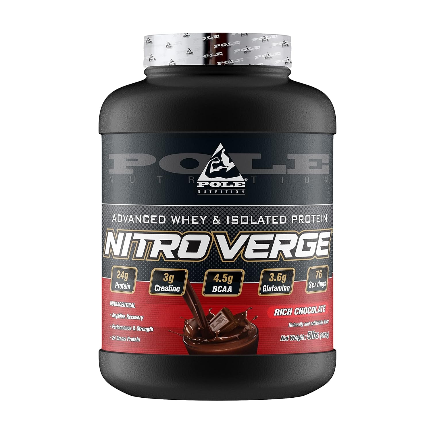 Pole Nutrition Nitro Verge Shred | 5 lbs | 76 Servings | Advanced Weight Loss & Metabolism Support | Rich Chocolate Flavor | Vegetarian