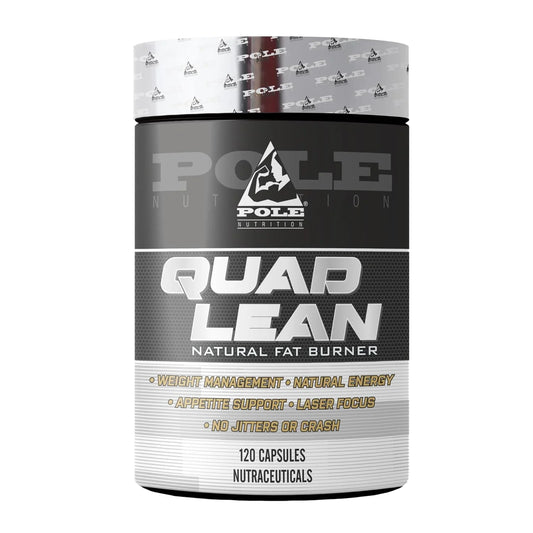 Pole Nutrition Lean Natural Fat Burner - 120 Capsules for Weight Loss & Steady Energy - No Jitters or Crashes, front view