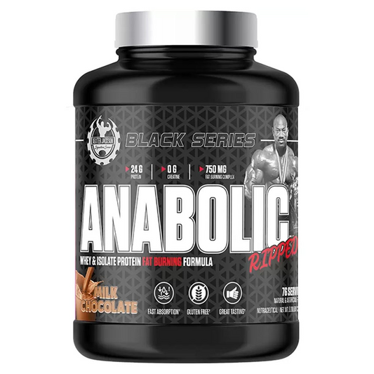 Dexter Jackson Black Series Whey – Anabolic Ripped Edition | 76 Servings | 24g Protein with Fat Burner Complex – Hydrolysed & Isolated Blend, front view