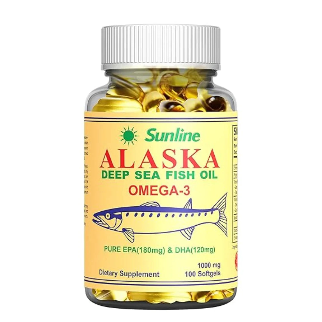 Sunline Alaska Deep Sea Fish Oil – Triple Strength Omega-3 for Heart, Brain & Joints
High-Potency EPA & DHA | Mercury-Free | Joint & Cardiovascular Support
