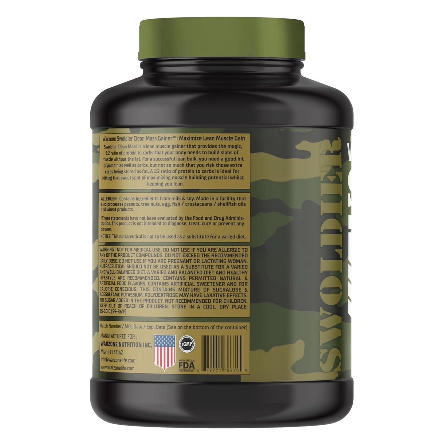 warzone mass gainer side view 6lbs