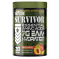 Warzone Survivor essential amino acids supplement container with peach mango flavor on a white background
