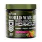 warzone Pre-workout supplement container with 'World War III' branding on a white background