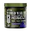 War Zone World War III Explosive Pre Workout supplement container with blue raspberry flavor on a white background