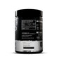 Black and white supplement container with label on a white background