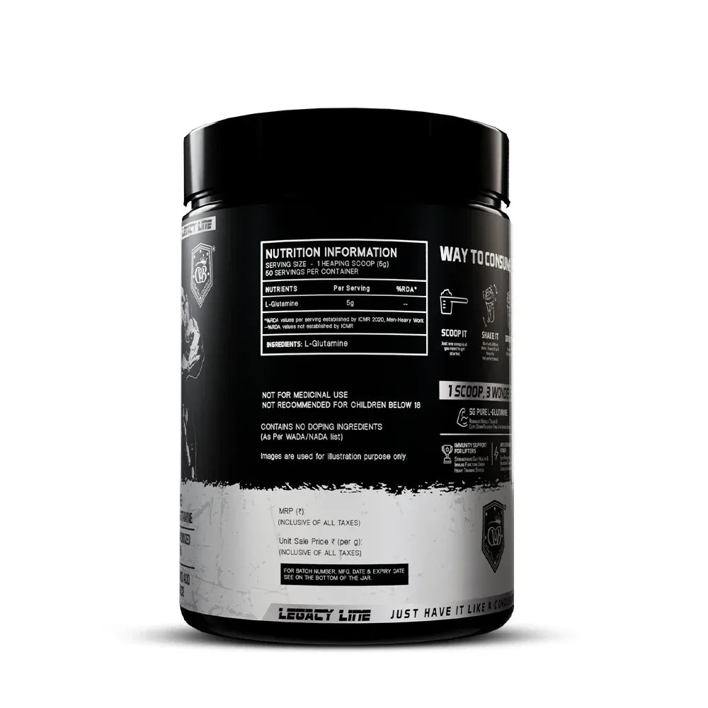 Black and white supplement container with label on a white background
