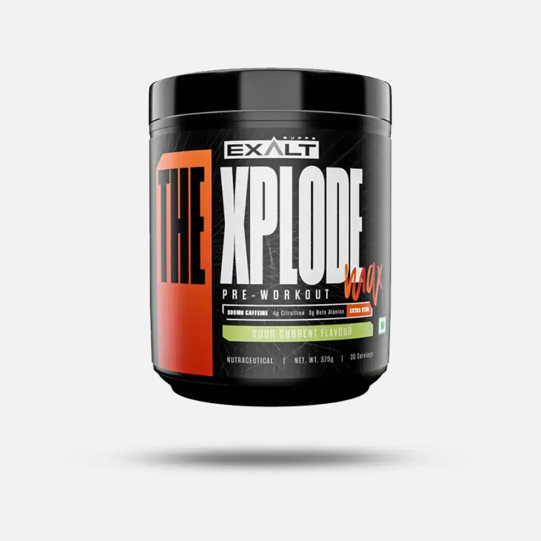 Exalt Labs The Xplode pre-workout supplement container on a white background