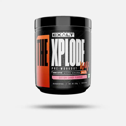 Exalt Pre-Workout supplement container on a white background